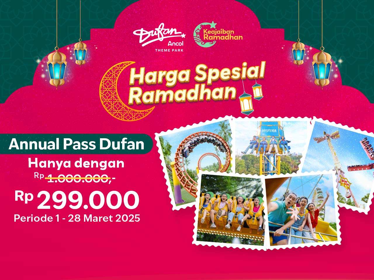 Harga Spesial Ramadhan Annual Pass Dufan, Bisa Setahun Gratis Liburan di Dufan